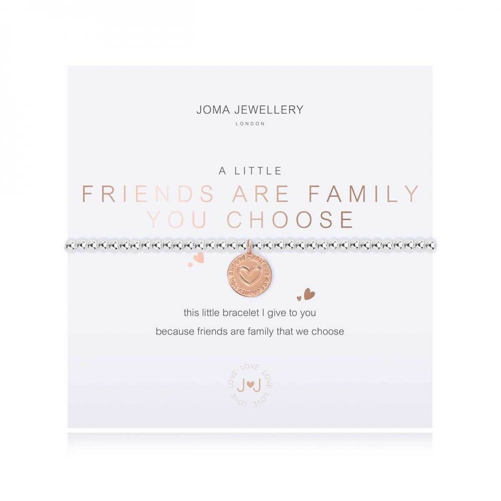 A Little | Friends Are The Family You Choose | Silver | Bracelet | 17.5cm Stretch