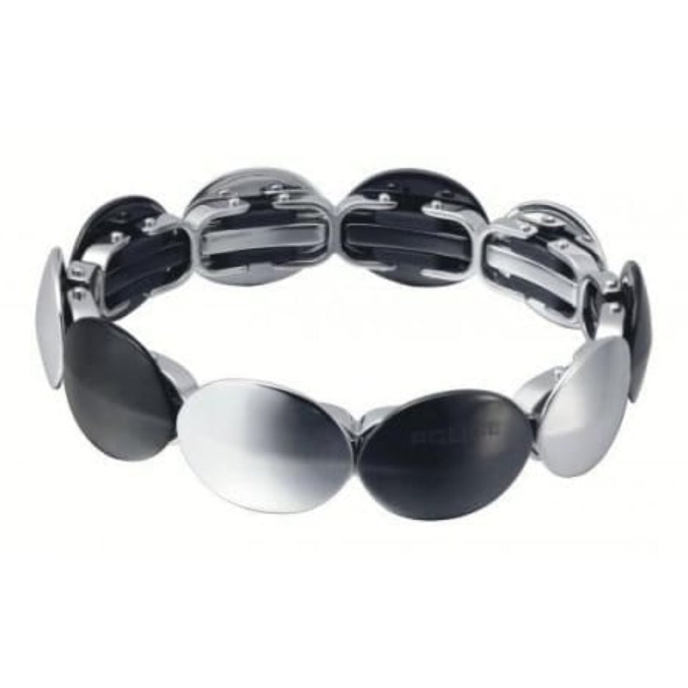 Gents Police Stainless Steel Silver & Black Bracelet