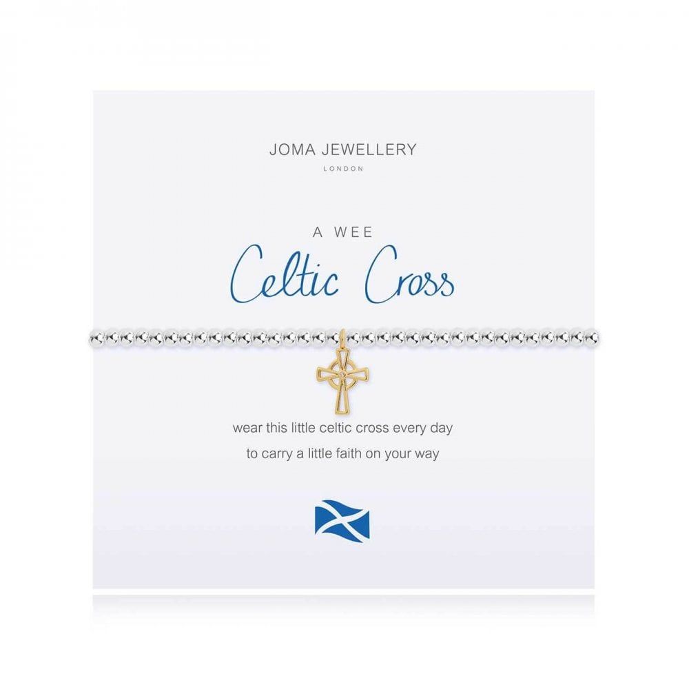 A Little | Celtic Cross (Scottish) | Silver And Yellow Gold | Bracelet | 17.5cm Stretch