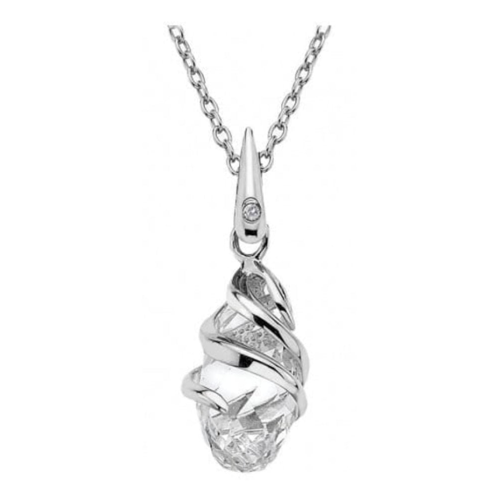 Ladies Angel Oval Pendant Necklace With Swarovski Elements