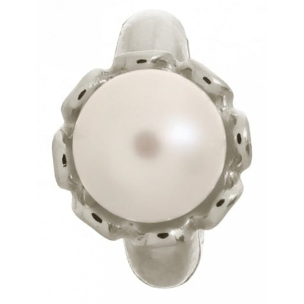 White Pearl Flower Sterling Silver Charm