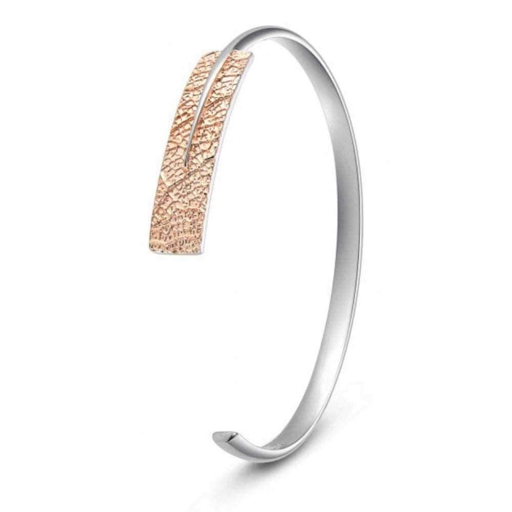 LEAF Bangle Silver/Rose Gold Large