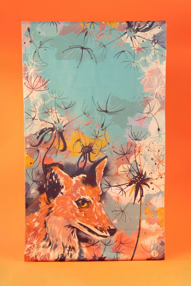 Luxurious Fox Print- Blue/Tangerine