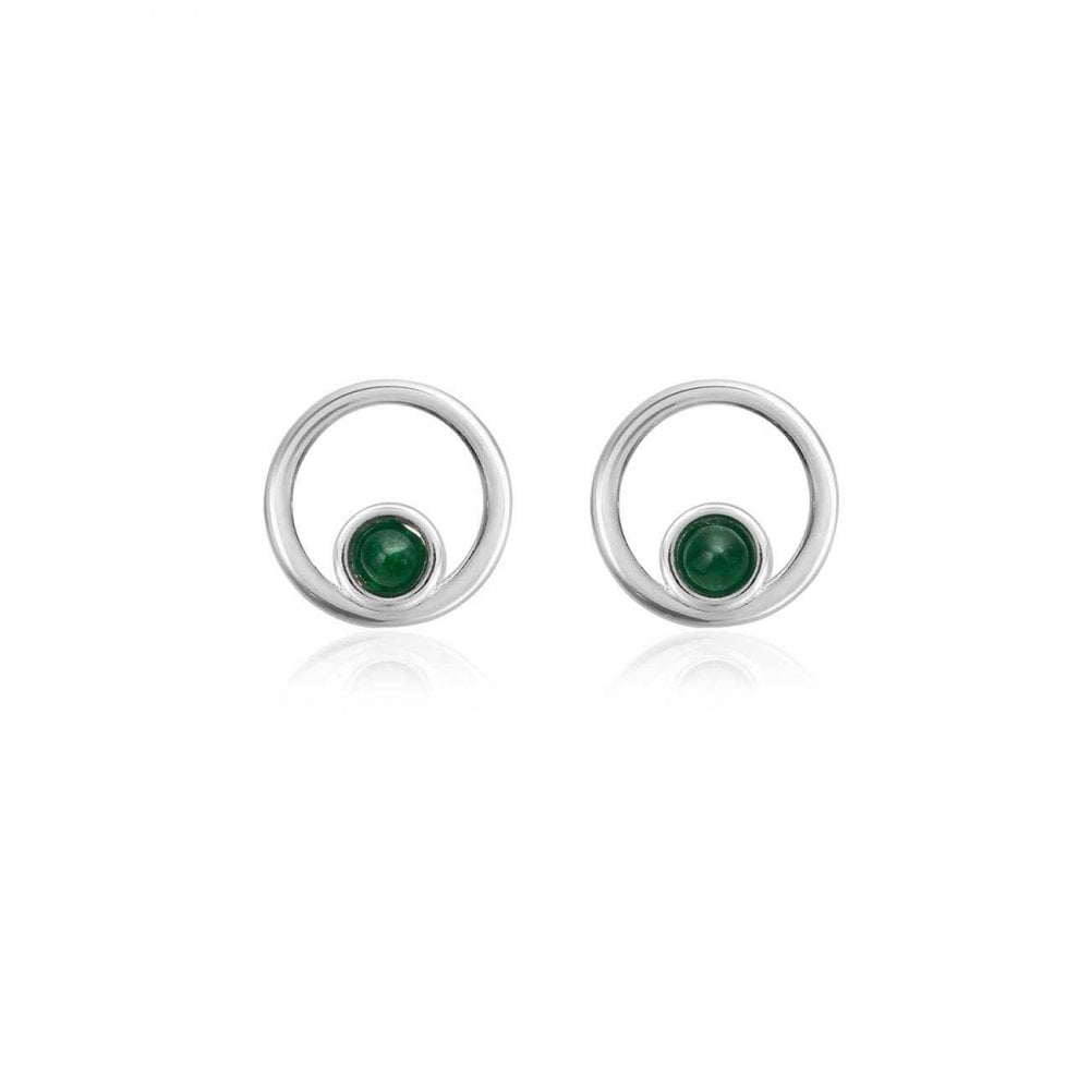 Treasure The Little Things | Birthstone May Green Agate | Silver | Earring Box | 17.5cm Stretch