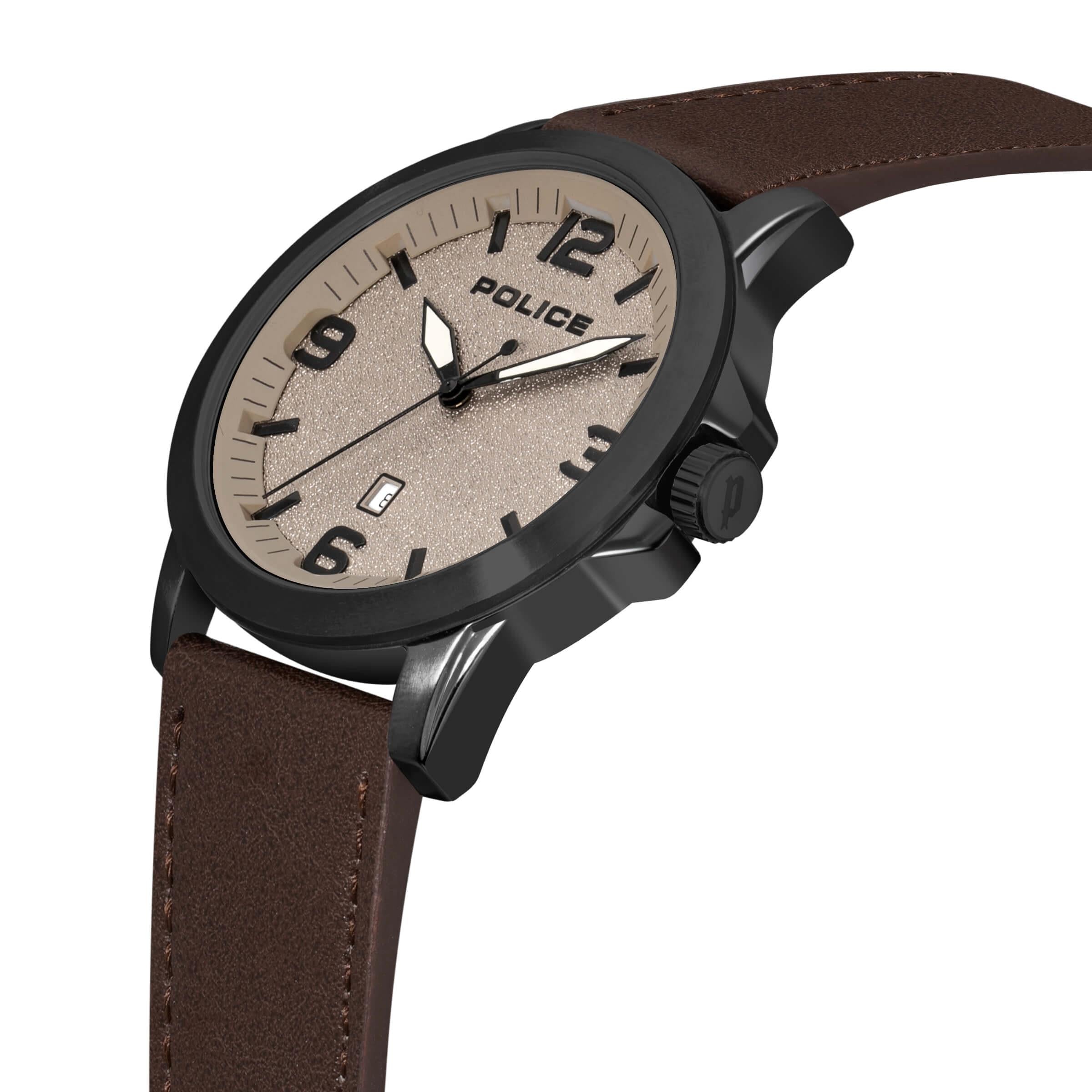 CLIFF Brown Leather Strap Watch