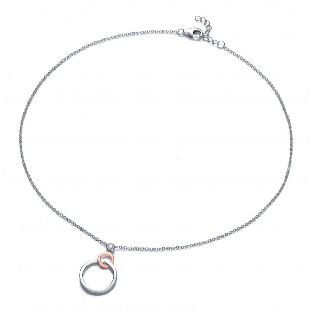 Silver And Rose Gold Linked Circles Necklace