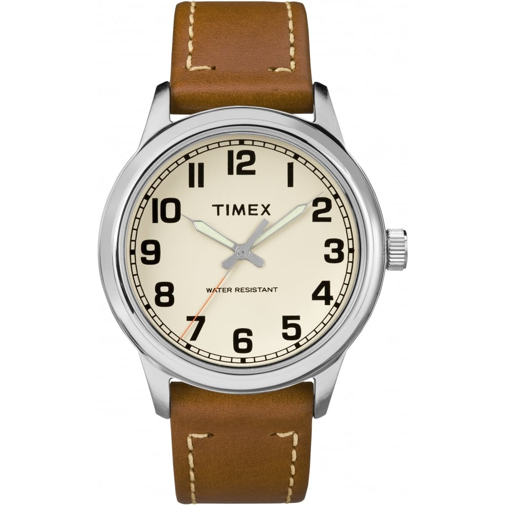 Mens Heritage Basic 40mm Tan Strap/ Cream Dial