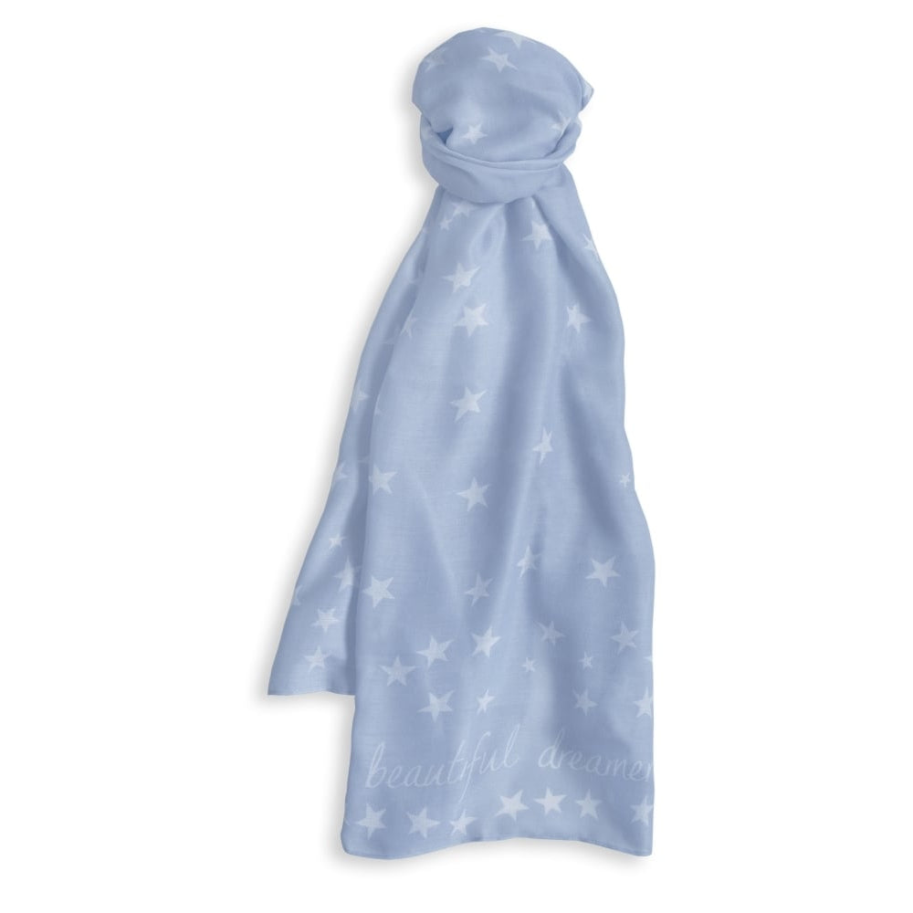 SENTIMENT SCARF - BEAUTIFUL DREAMER - powder blue - 184x86cm