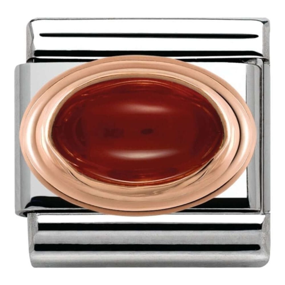 Classic Rose Gold Set Garnet Link