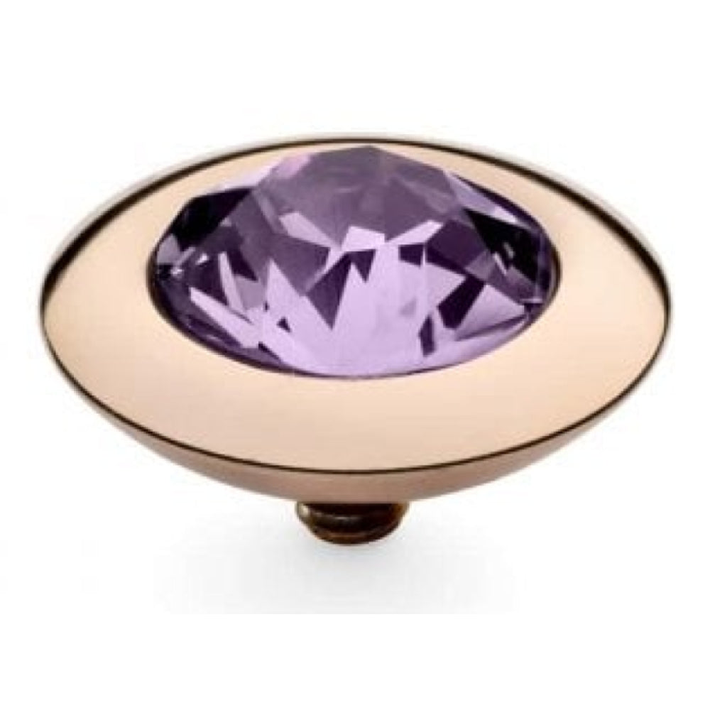 Famosa Rose Gold 13mm Tondo Ring Top Violet
