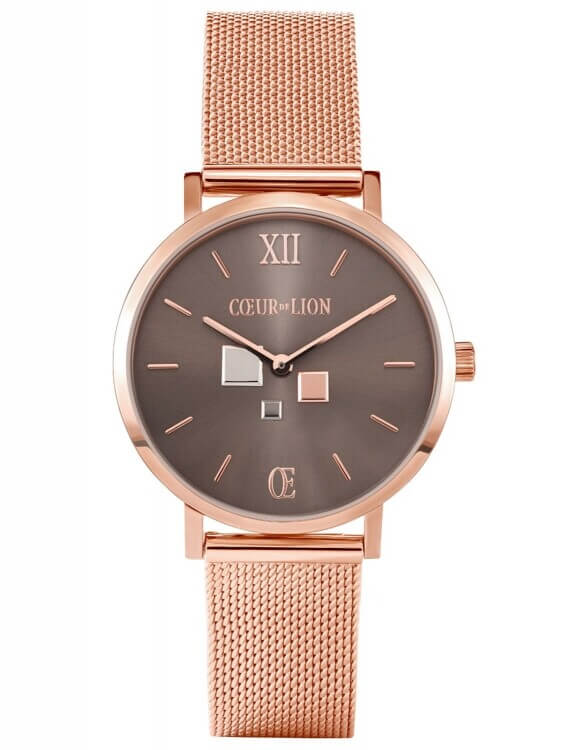 Round Cool Grey Milanese Rose Gold Ladies Watch