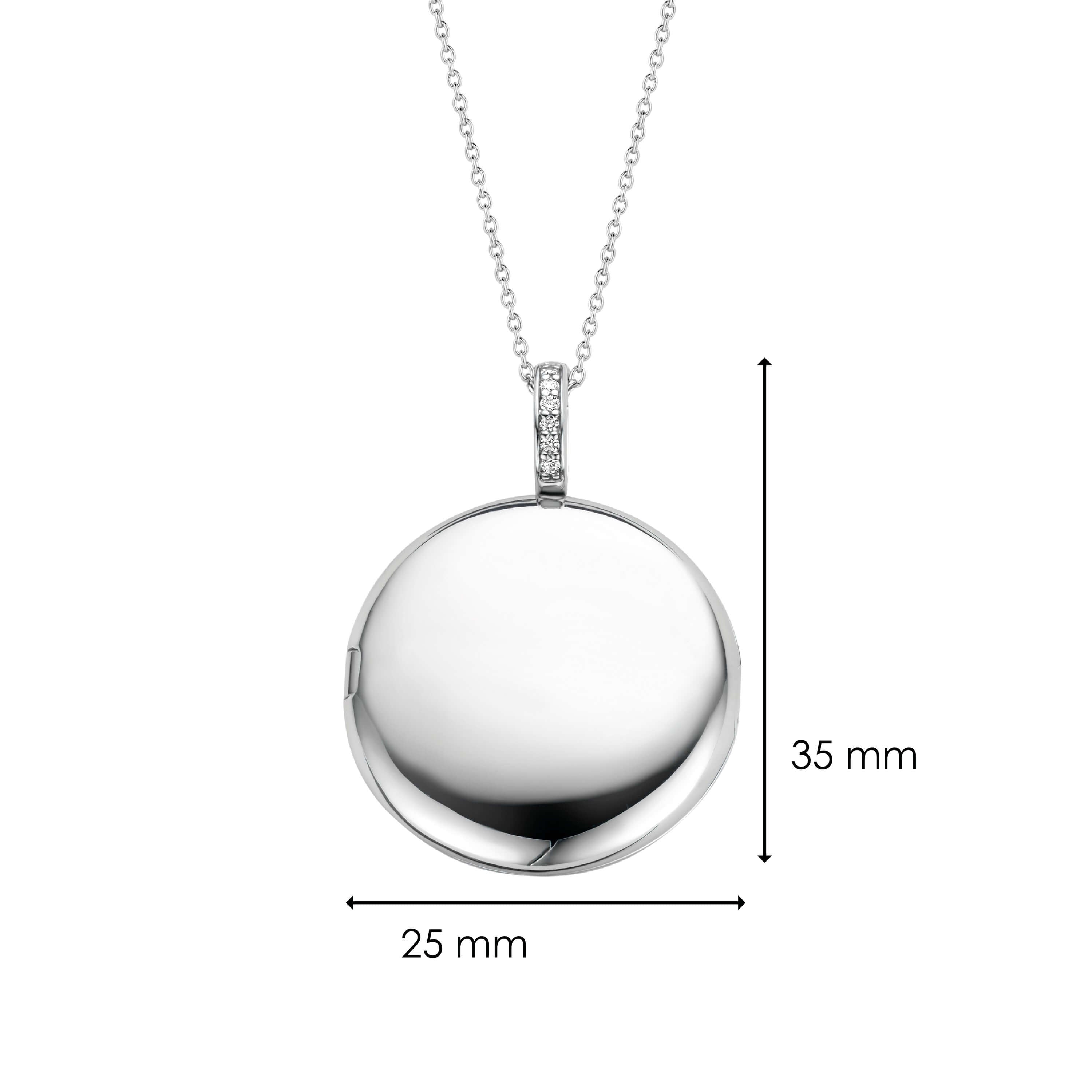Disk Shape CZ Silver Pendant
