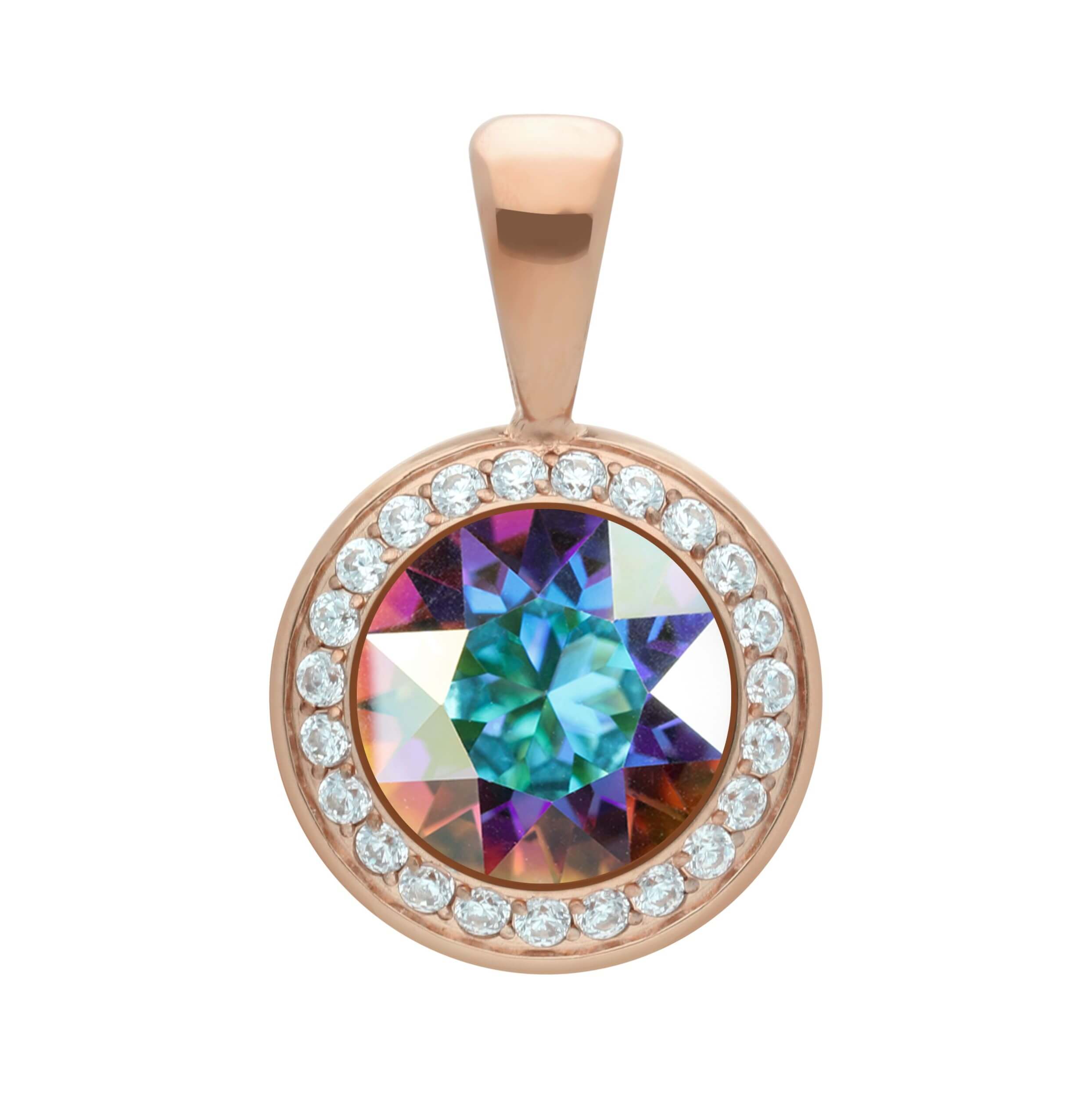 Crystal Aurora Boreale Pendant TONDO Deluxe 13mm (RG/P)