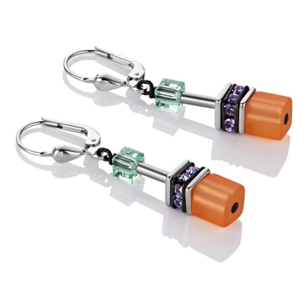 Multicolour Bouquet Geo Cube Leverback Earrings