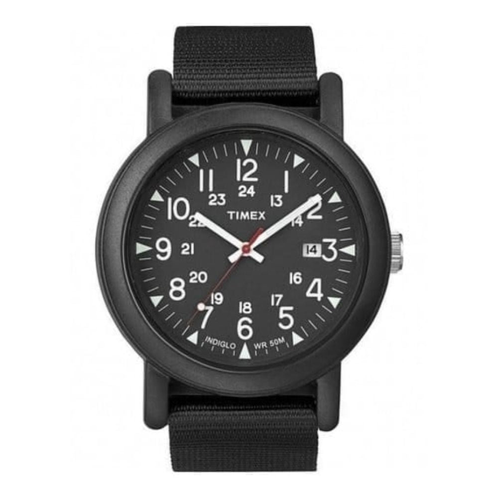 Gents Camper Black Fabric Strap Watch