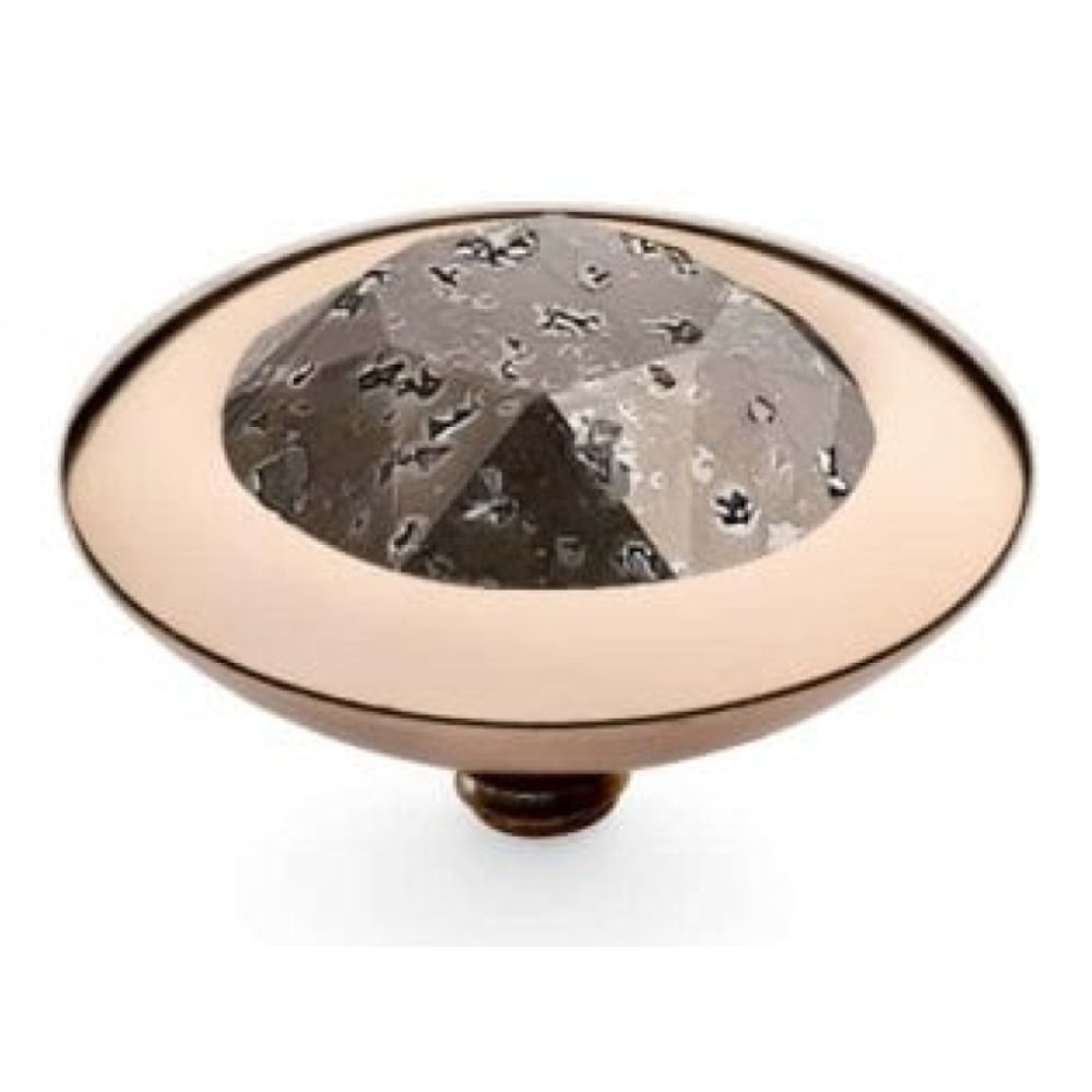 Famosa Tondo 13mm Black Patina In Rose Gold Plated Ring Top