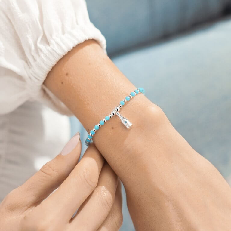 Colour Pop A Little | Champagne Please! | Silver | Bracelet | 17.5cm Stretch