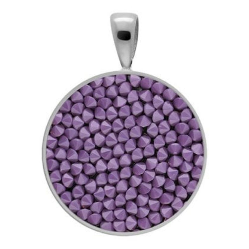 Pendant Tirano Small 20mm Cyclamen Opal Crystals In Silver