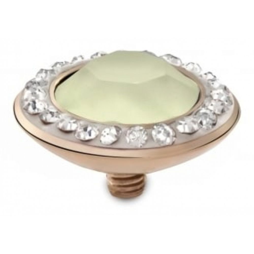 Famosa Rose Gold Plated 13mm Tondo Deluxe Powder Yellow Ring Top