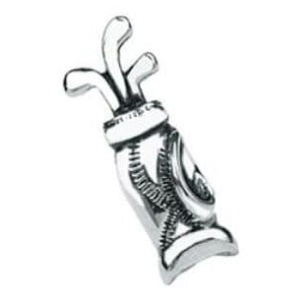Rhodium Plated Golf Bag Tie Tac