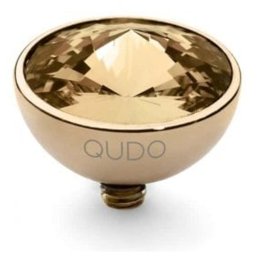 Famosa Gold 11.5mm Bottone Ring Top Light Colorado Topaz
