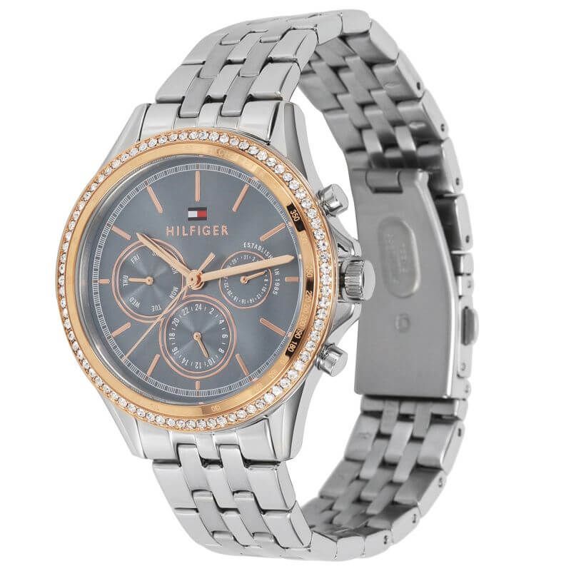 Ari Classic Two Tone Steel With Crystals Ladies Watch