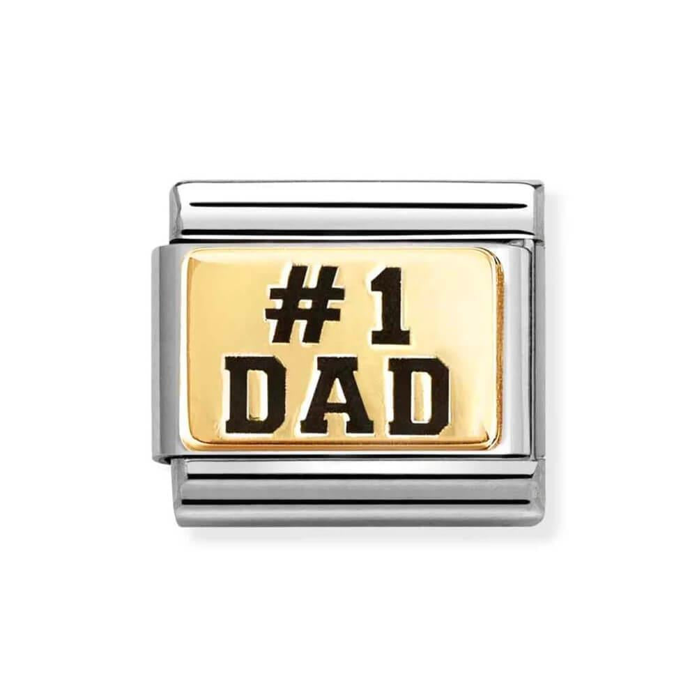 Composable Classic Link #1 DAD Symbol In 18K Gold & Black Enamel