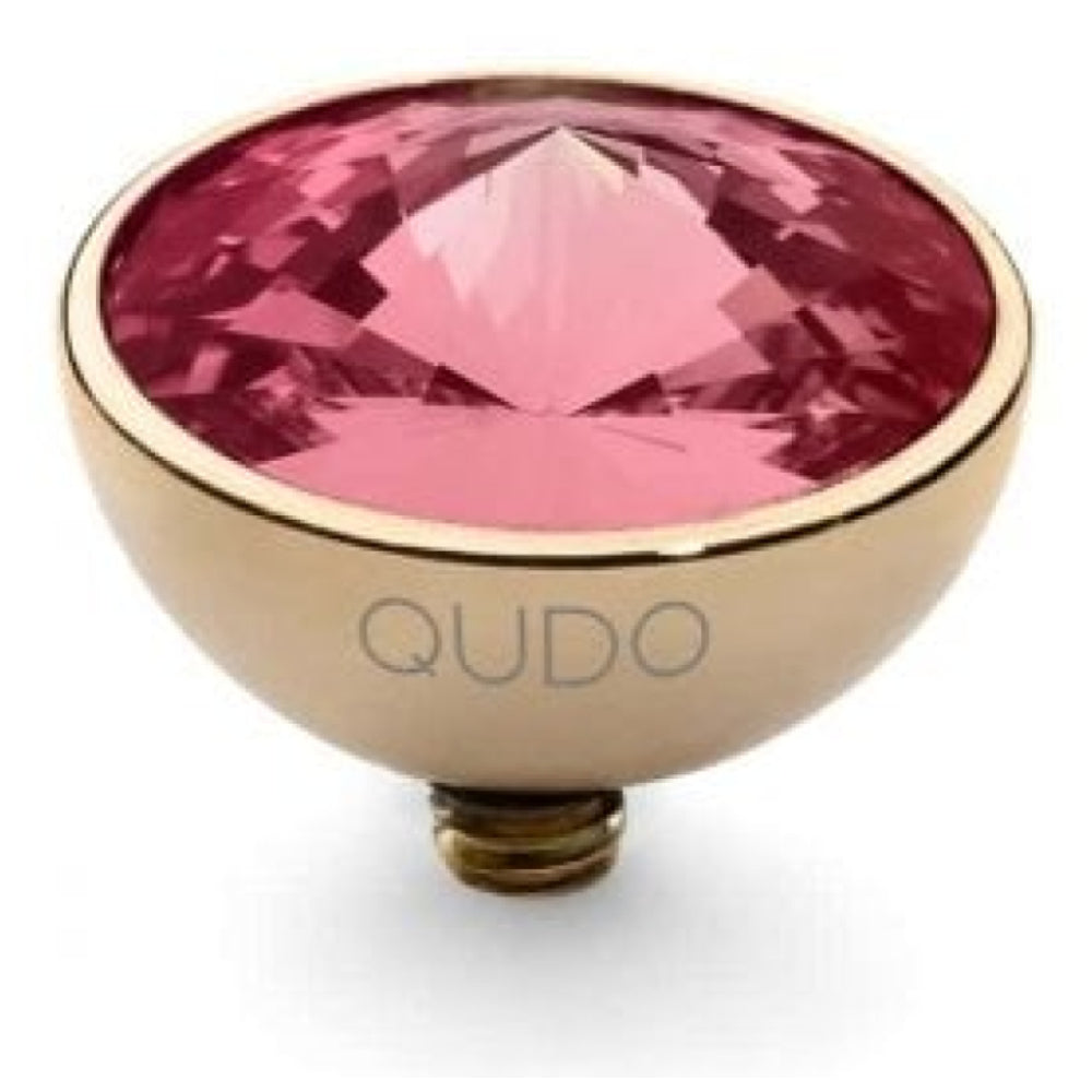Famosa Gold 11.5mm Bottone Ring Top Padparadscha