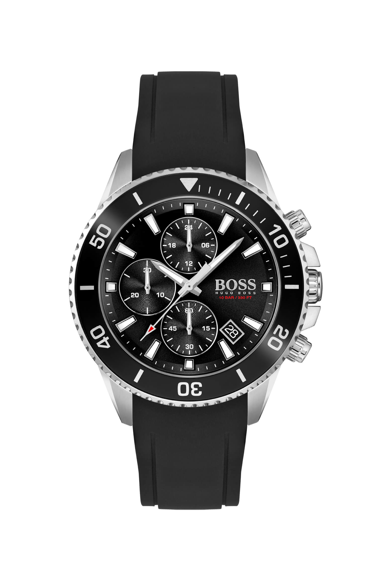 Admiral Black Dial & Black Silicone Strap Gents Watch