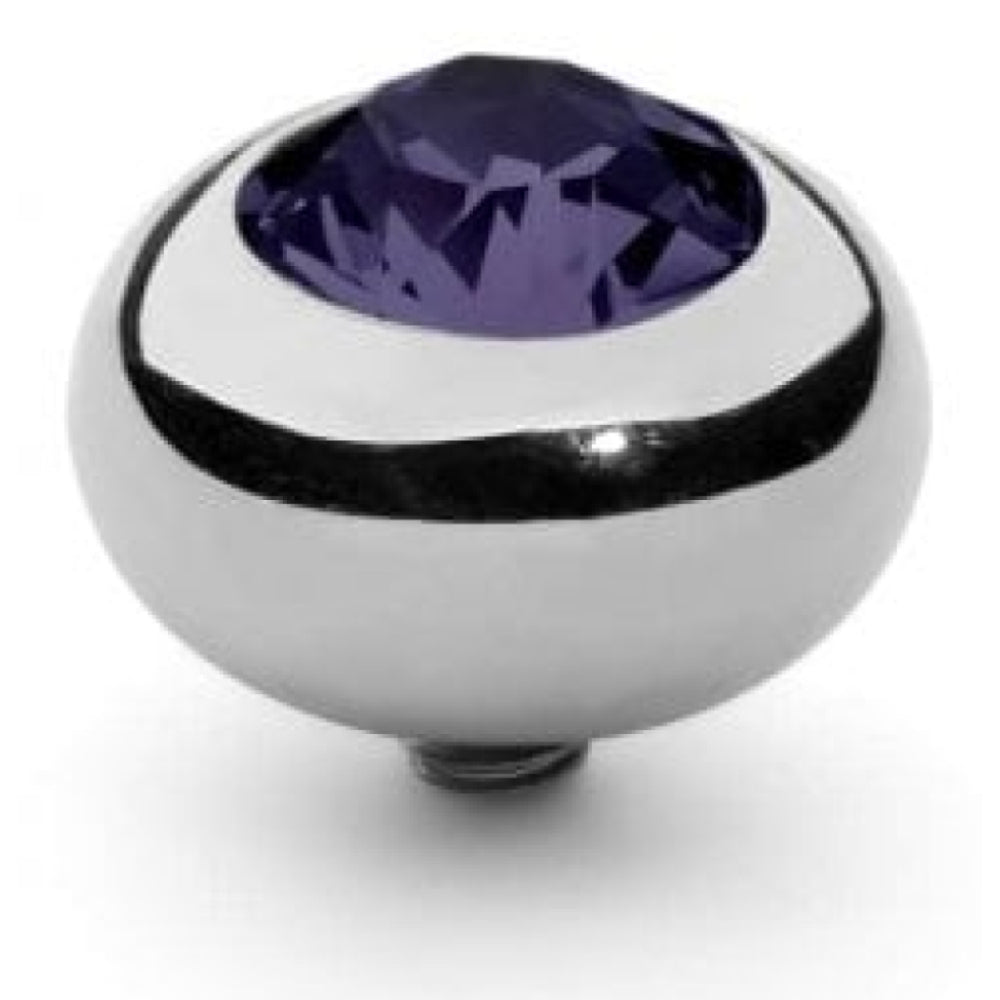 Famosa Silver 10mm Tondo Ring Top Purple Velvet