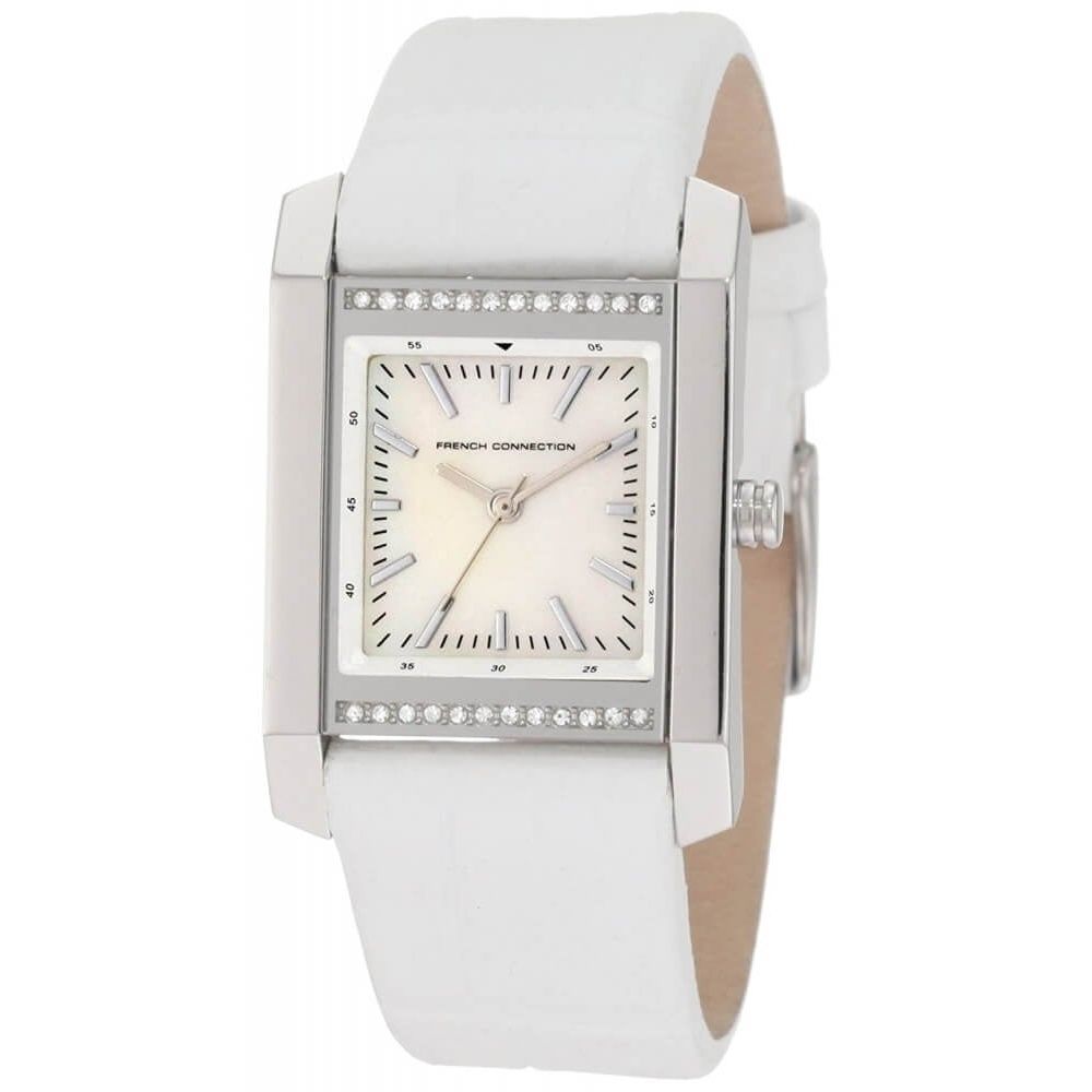 Ladies Quartz Analogue Wristwatch With Square Stone Set Case