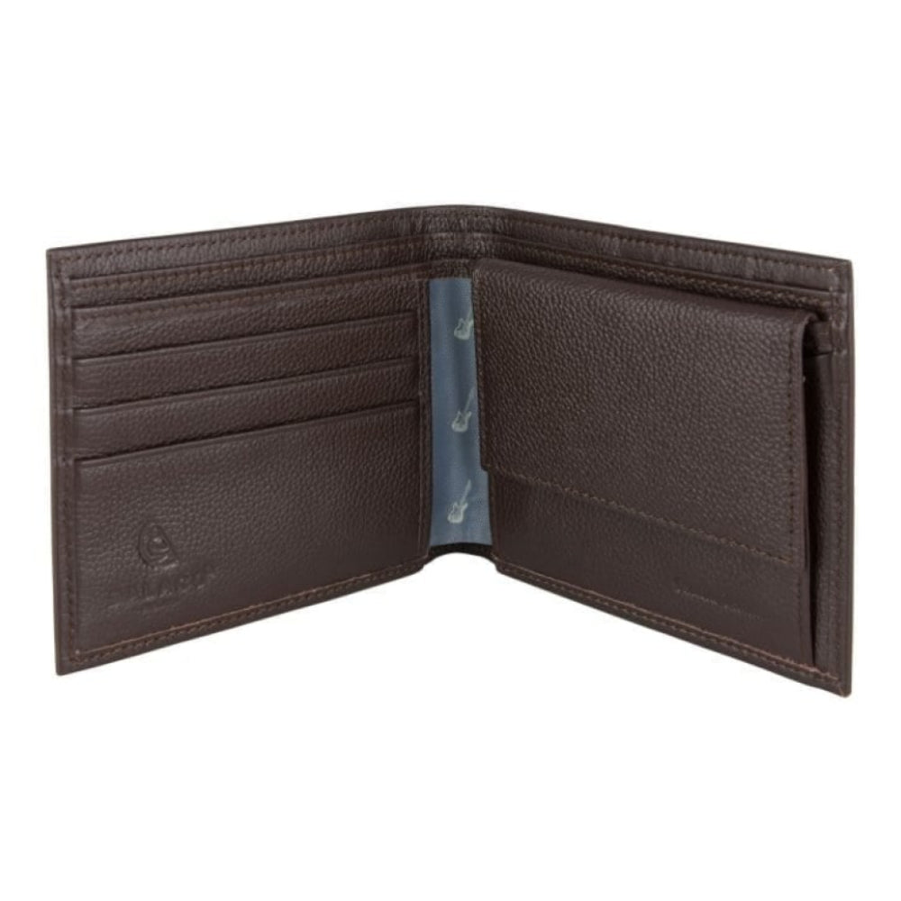 Leather Wallet with Guitar lining -Brown