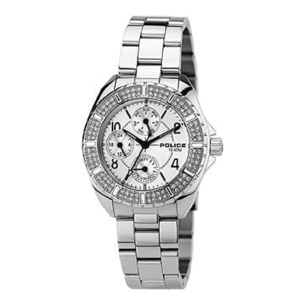 Navy Ii Ladies Stainless Steel And Precious Stones Wristwatch with Silver Dial