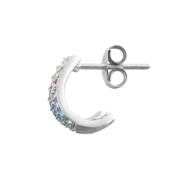 Rainbow Claw Earrings Silver