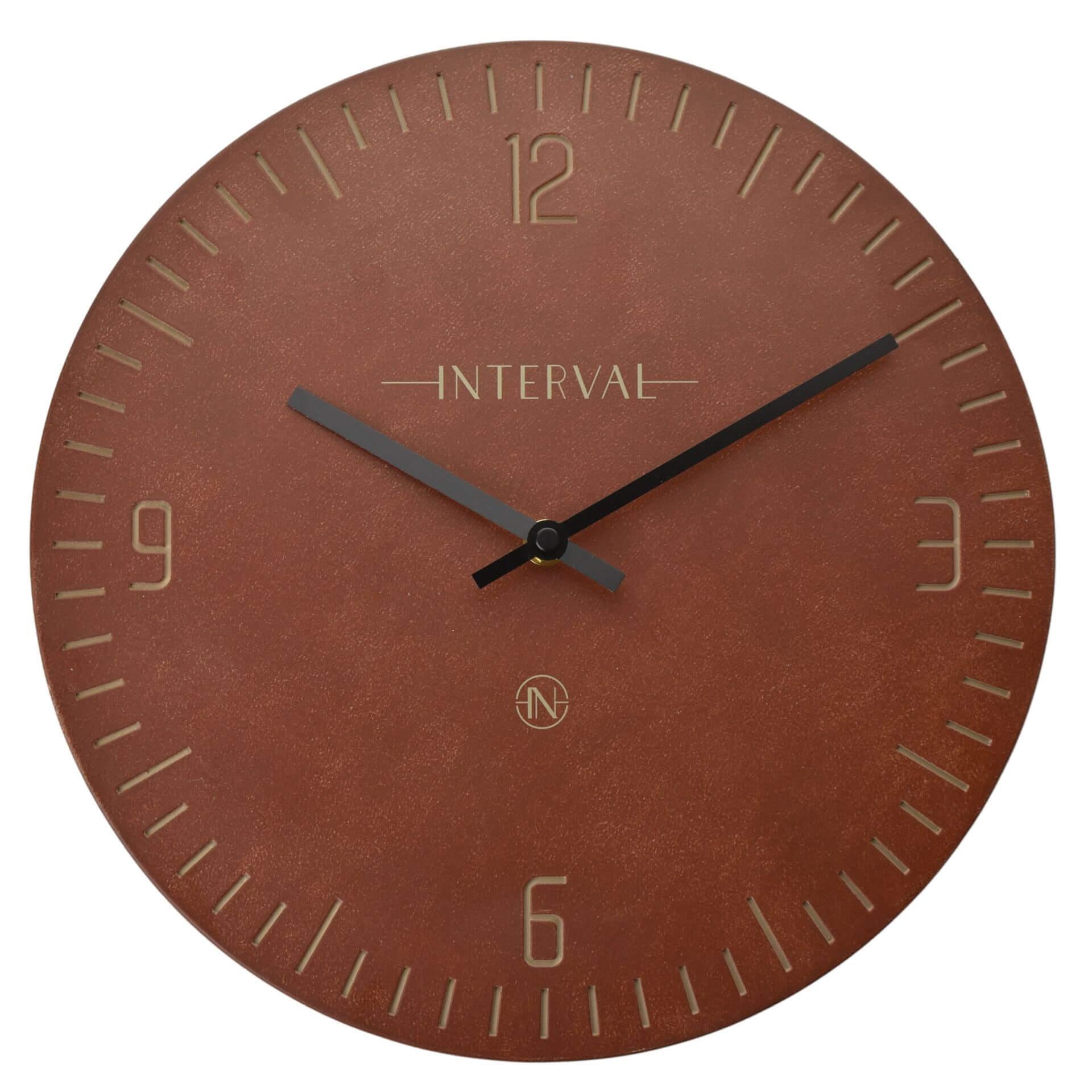 Resin Wall Clock 30cm - Oxblood