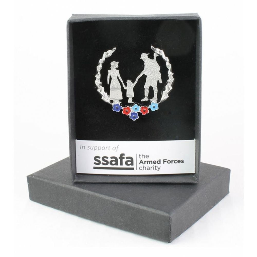 Returning Soldier In Wreath SSAFA Colours Brooch