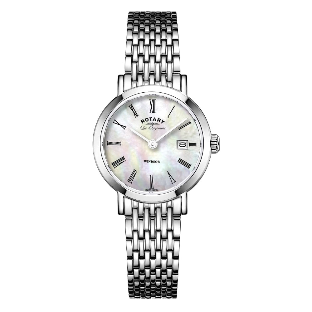 Windsor Stainless Steel Date Window Swiss Made Ladies Wristwatch