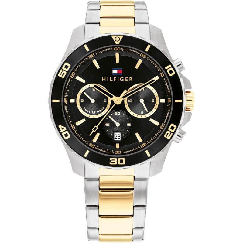 Jordan Two Tone Strap With Black Dial Gents Watch