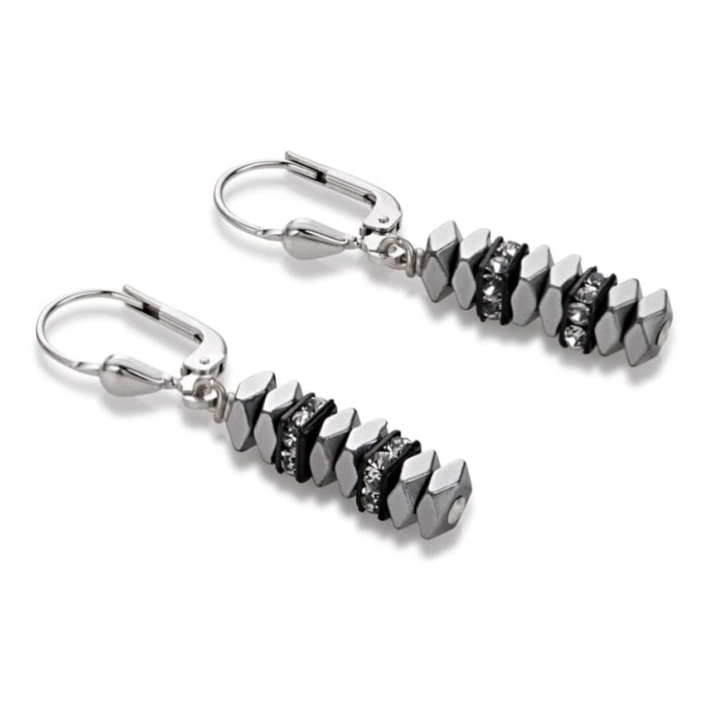 Silver Coloured Pillow Tile Earring
