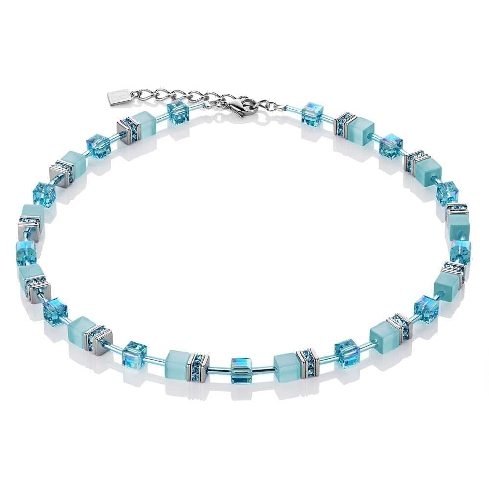 Aqua Geo Cube Necklace