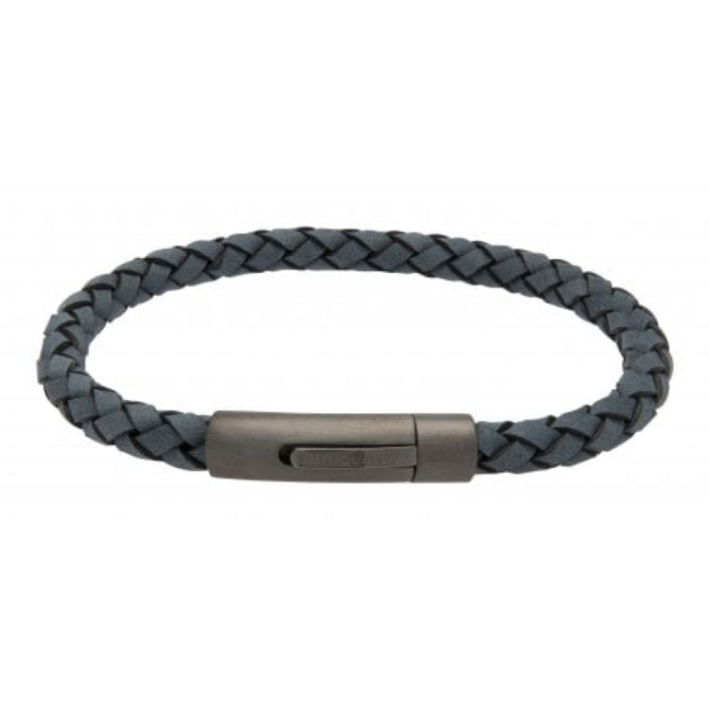 Anti.Blue Leather Bl Edge With Matte/Gunmetal Ip Steel Clasp