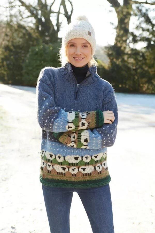 Snowy Sheep Half Zip