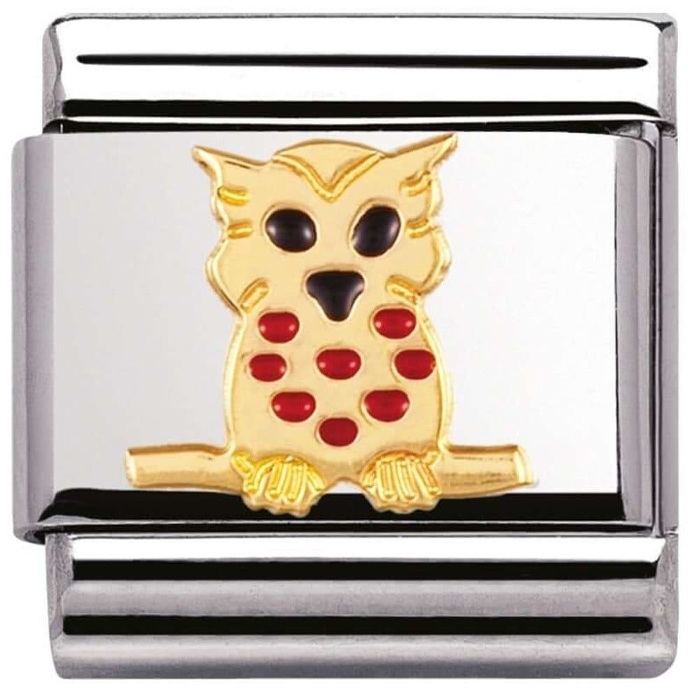 Classic Gold and Enamel Owl Link