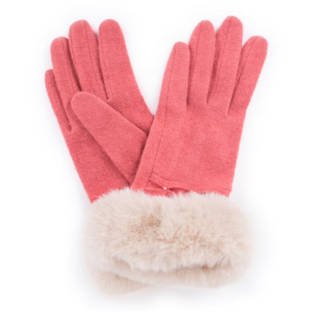 Tamara Wool Gloves In Coral