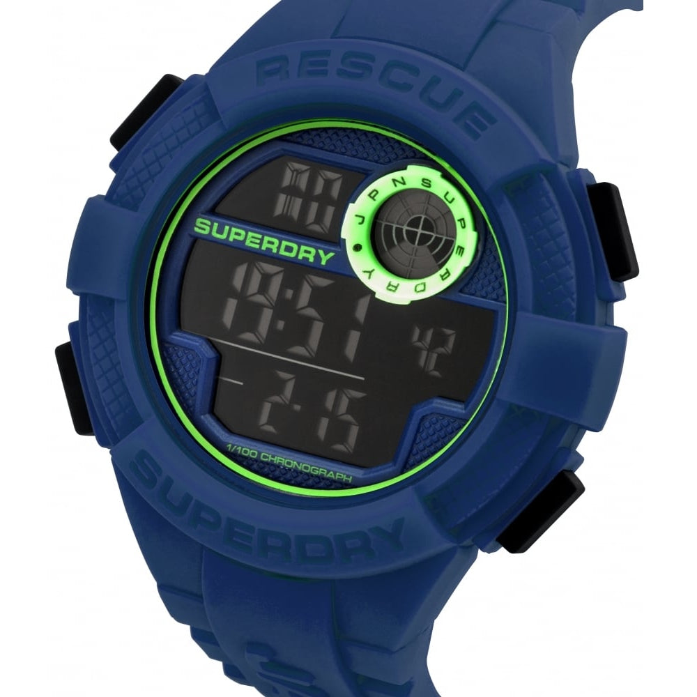 Radar' Blue Silicone Strap Watch With Digital Dial