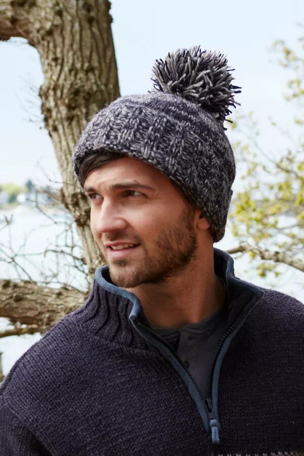 Donegal Bobble Beanie-Charcoal