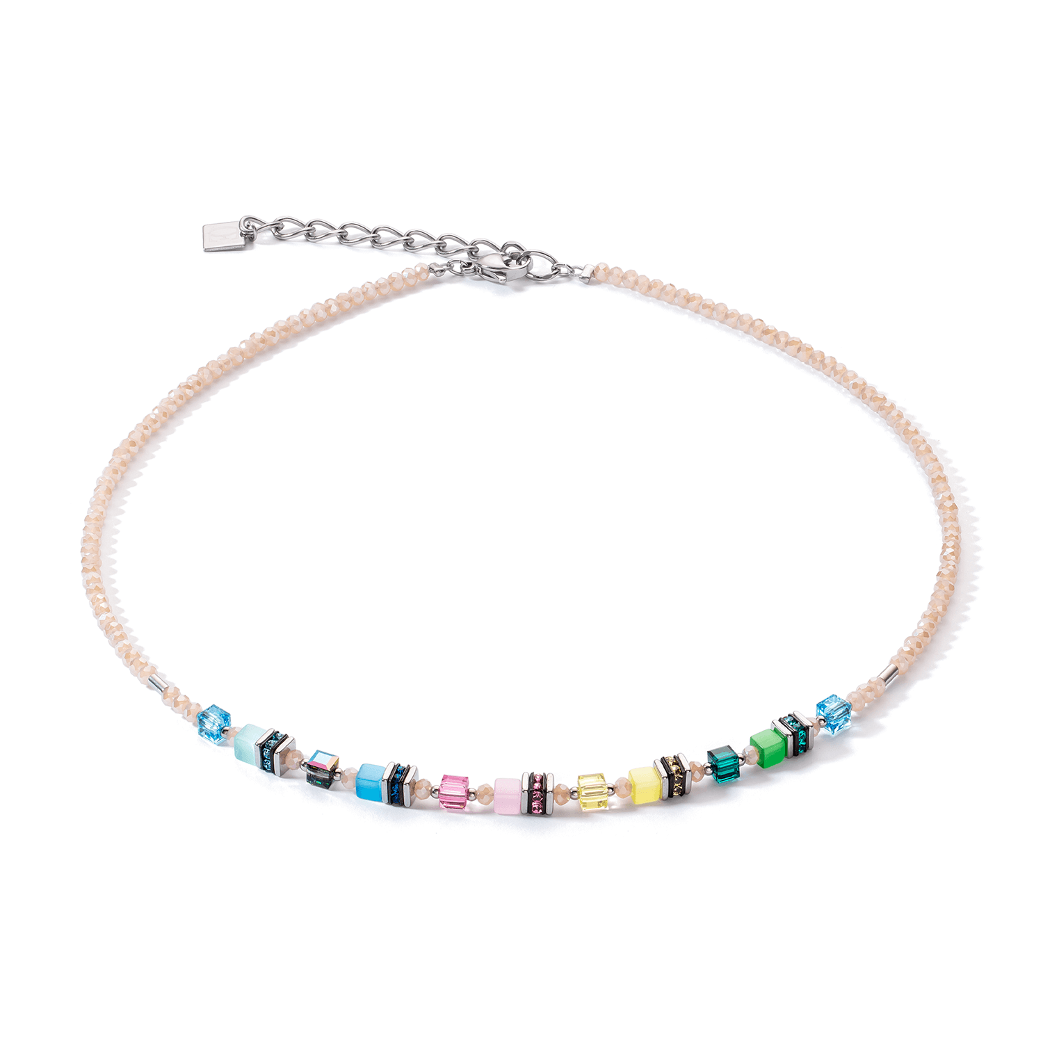 Mini Cubes Multicolour Pastel Necklace