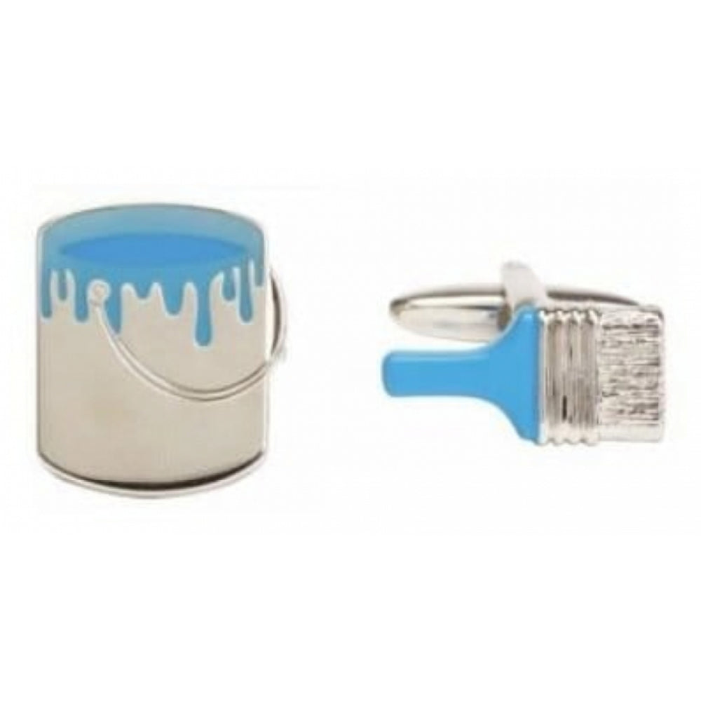 Brush & Paint Rhodium Plated Cufflinks