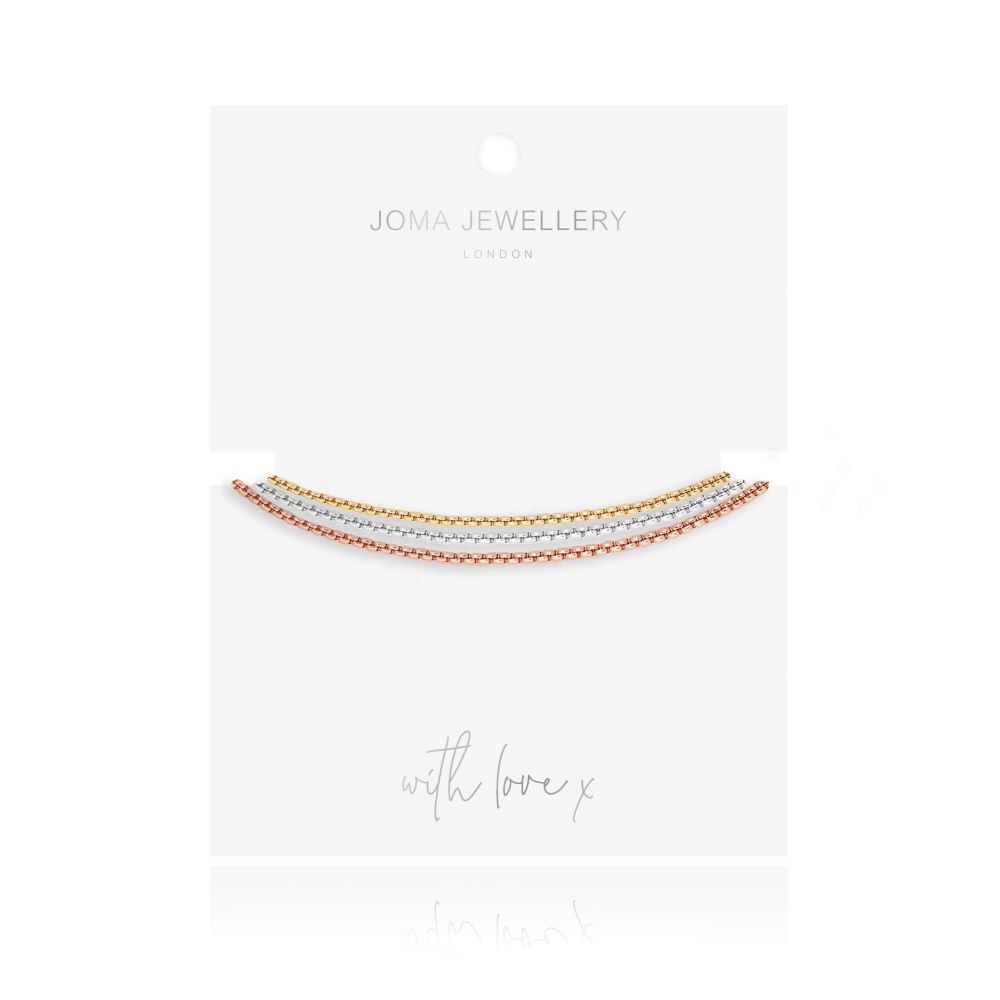 Ella | Multi Chain Bracelet | Gold Silver And Rose Gold | Bracelet | 18cm + 3cm Extender
