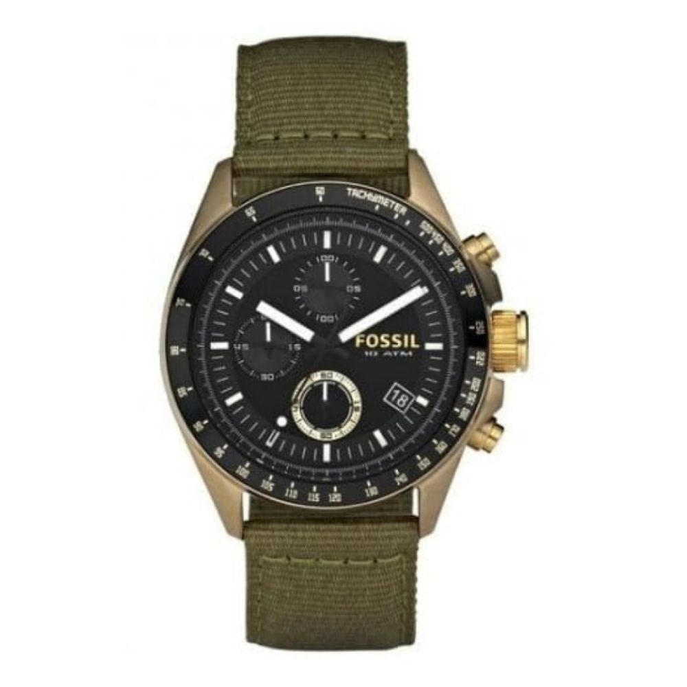 Gents Vintage Bronze Fabric Strap Watch